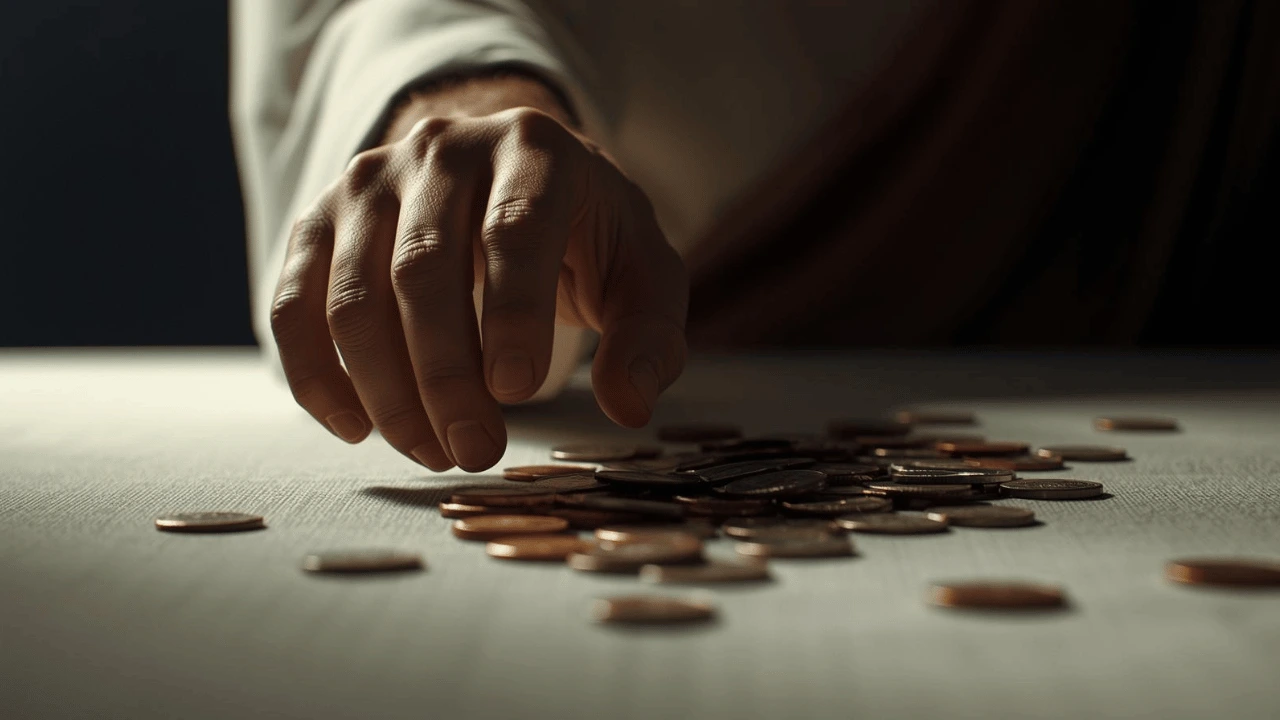 Jesus overturning the tables of money changers in the Temple in righteous anger