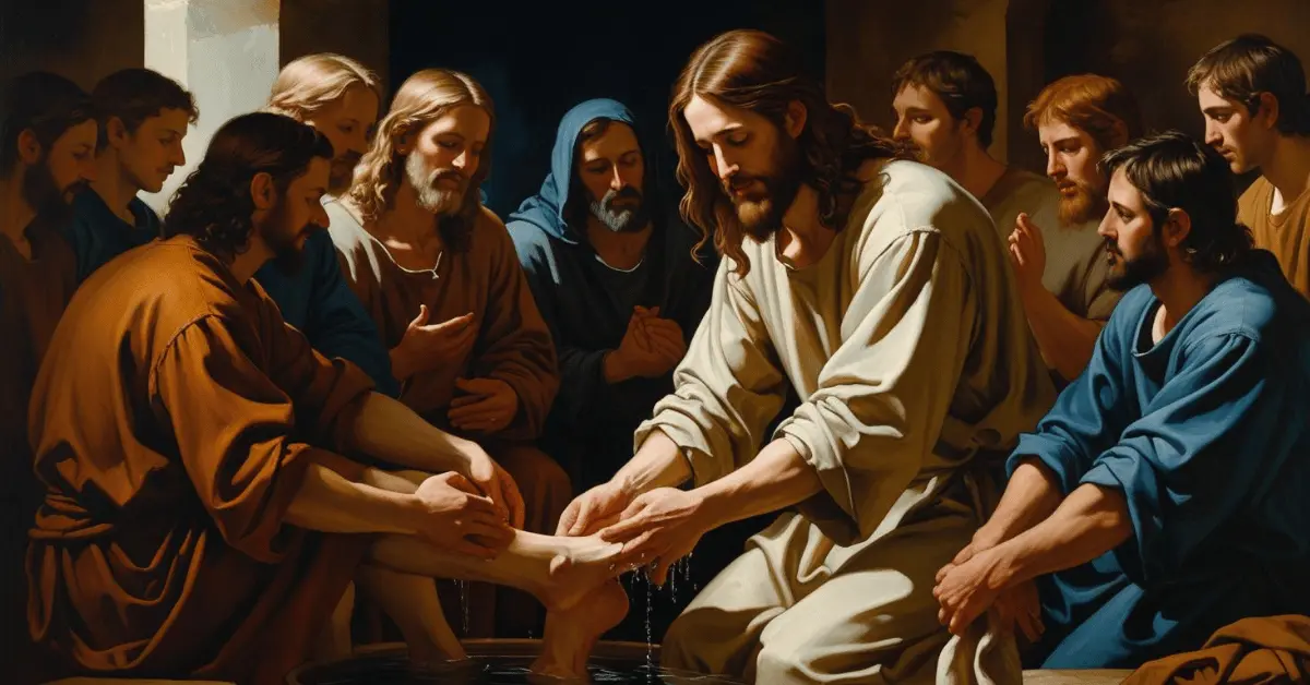 Jesus washing the feet of His disciples