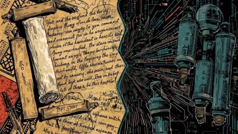 A young adult recording a podcast or video about religion, with an open Bible and Book of Mormon beside a microphone