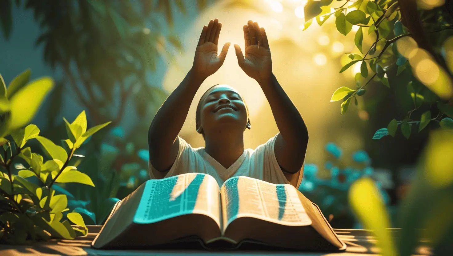 A person praying and praising God using the Psalms