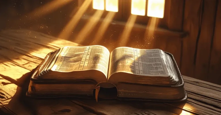 Open Bible with soft sunlight, symbolizing comfort and hope during loss