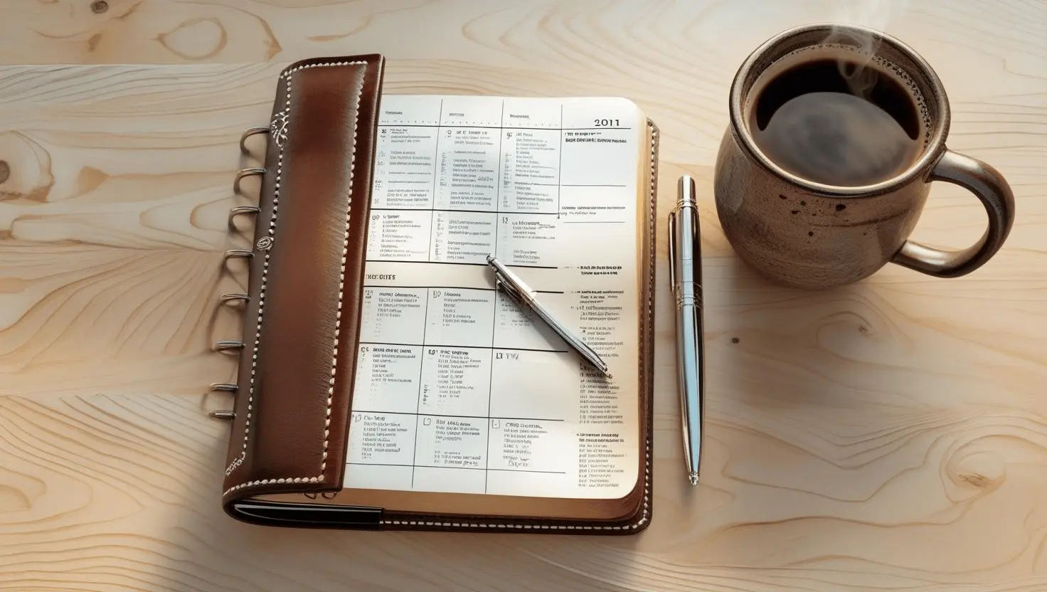 Christian daily planner with Bible verses and schedule for the day