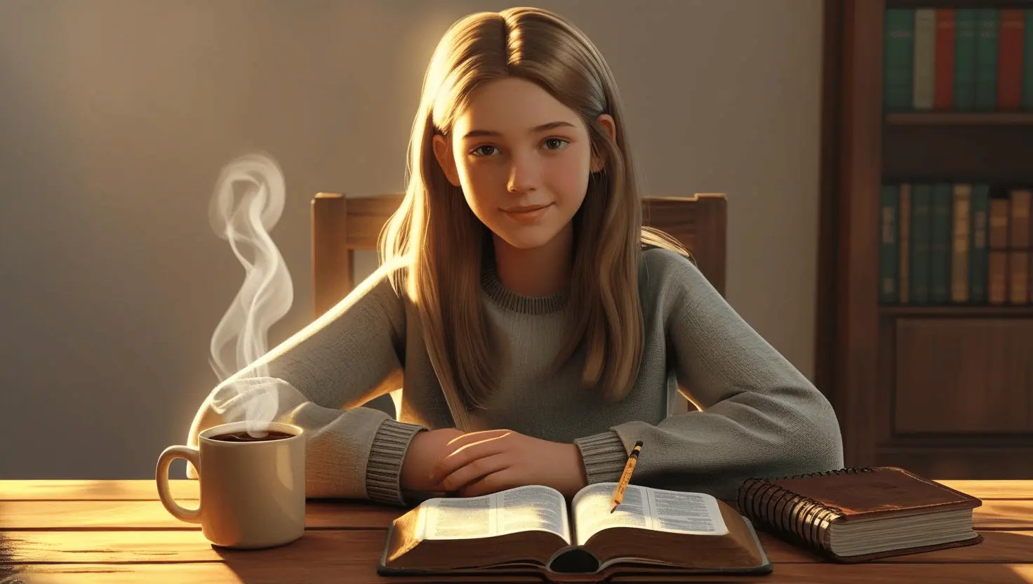 Teenage girl building a daily Bible habit with morning reading