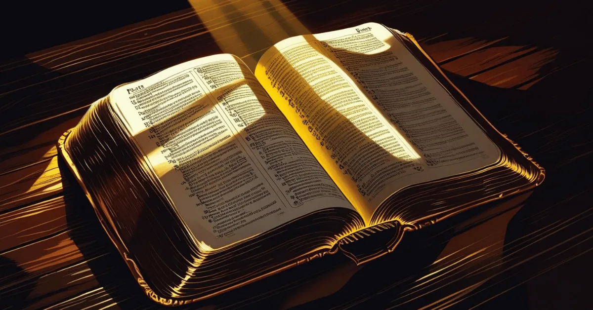 Open Bible highlighting Psalm 75 with light shining on the pages