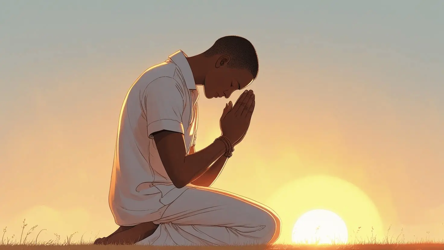A born again Christian repenting and seeking God’s forgiveness through prayer
