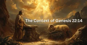 Abraham on Mount Moriah with the ram provided by God, symbolizing Jehovah Jireh