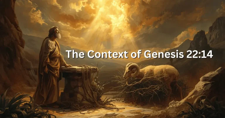 Abraham on Mount Moriah with the ram provided by God, symbolizing Jehovah Jireh