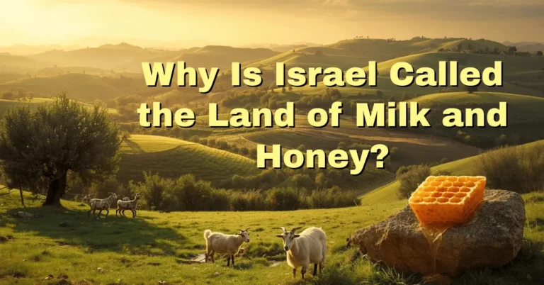 Biblical landscape of Israel with flowing hills, vineyards, goats, and honeycombs representing the land of milk and honey