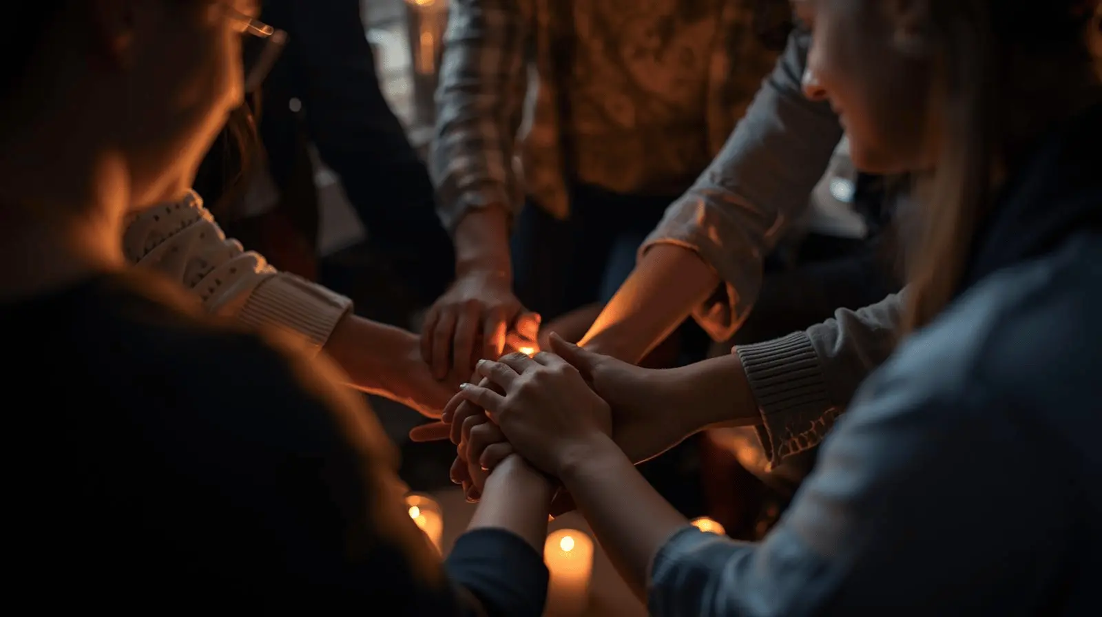 Modern Christians praying together for peace during global conflicts