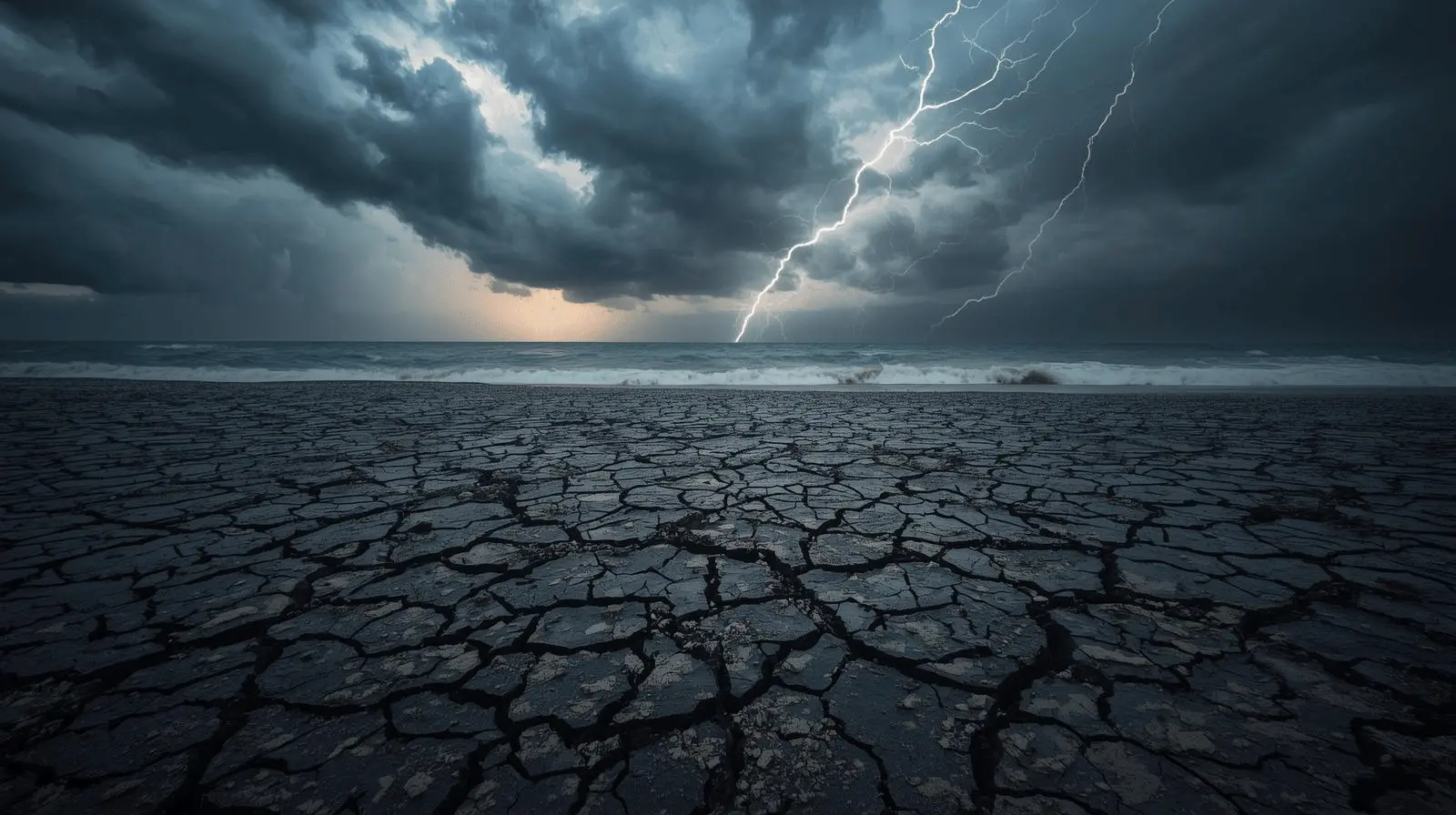 Earthquake and storm symbolizing end times calamities
