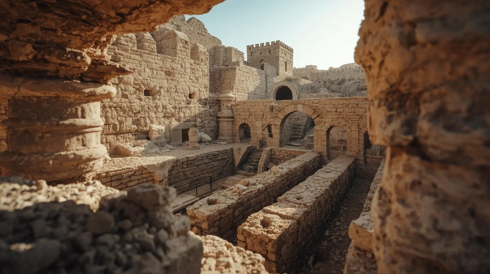 Archaeological ruins of the Pool of Siloam in Jerusalem where Jesus sent the blind man