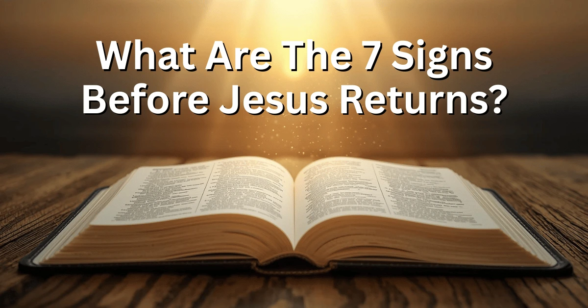 Bible open on a wooden table with glowing light symbolizing prophecy about the return of Jesus