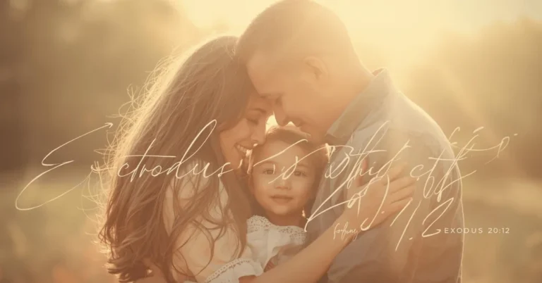 Christian family with Bible in background symbolizing God’s command to honor parents.