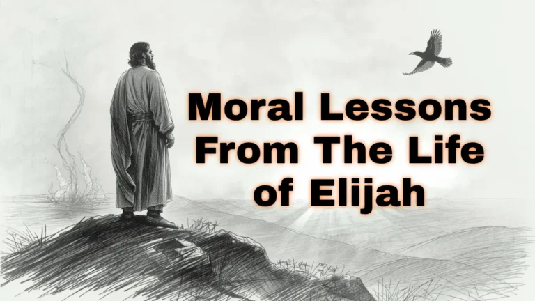 Elijah standing on Mount Carmel as fire descends from heaven, symbolizing faith, courage, and divine power from the life of Elijah