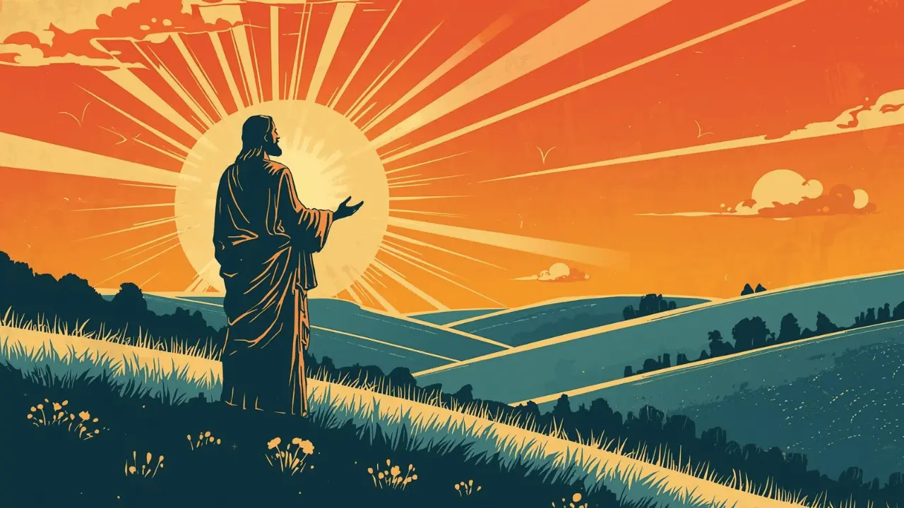 Jesus declaring healing with a spoken word, symbolizing faith beyond sight
