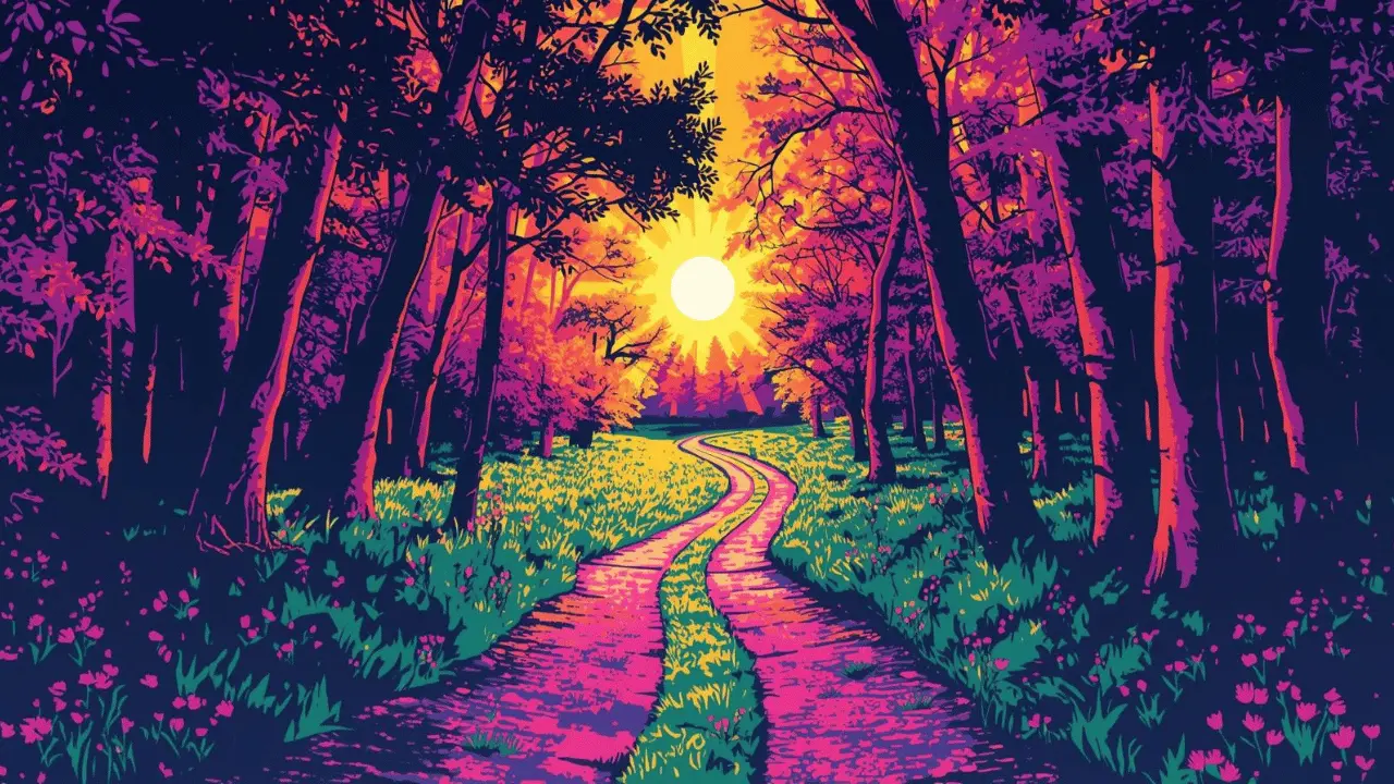 Sunlit path through forest symbolizing walking in God’s blessing and righteous living
