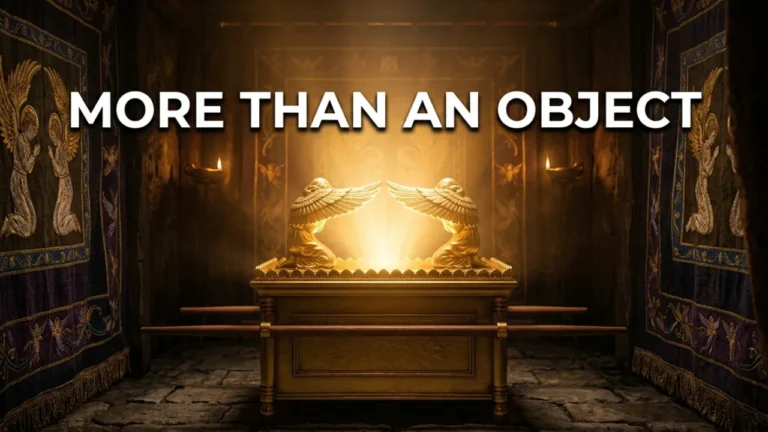 Ark of the Covenant glowing inside Holy of Holies representing God’s presence