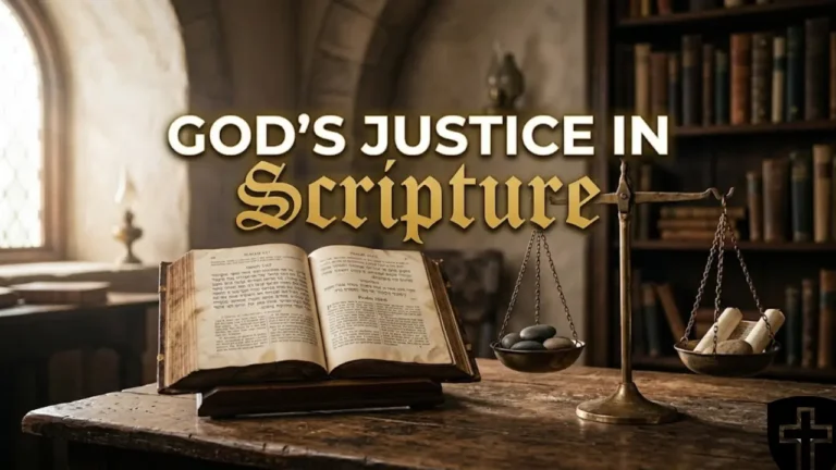 Open Bible with highlighted passages about justice and righteousness Title: Biblical Meaning of Justice