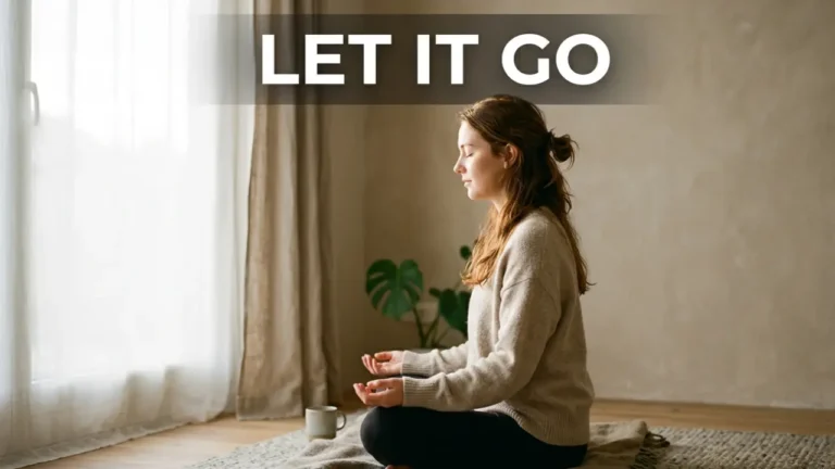 Person sitting calmly representing releasing anxiety and trusting God’s care