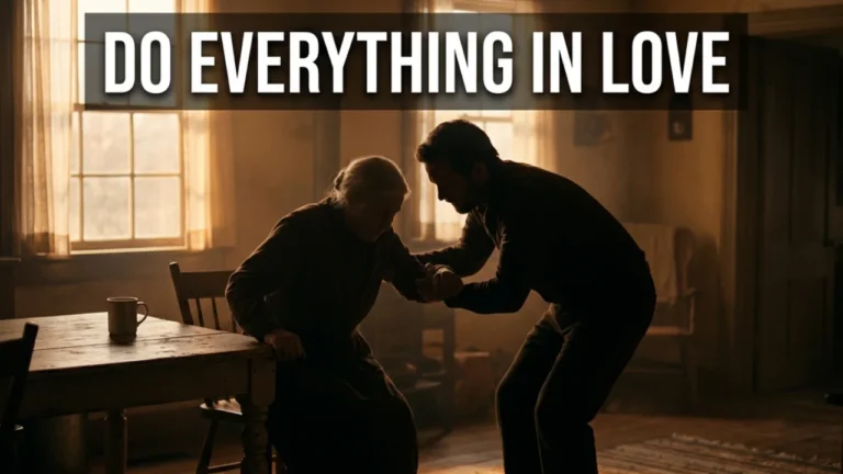 Person showing kindness to another representing the meaning of do everything in love from 1 Corinthians 16:14