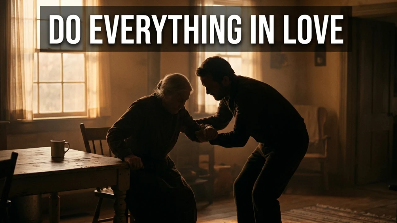 Person showing kindness to another representing the meaning of do everything in love from 1 Corinthians 16:14