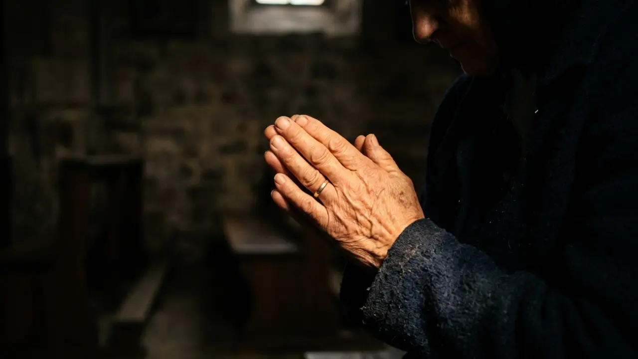 hands in prayer with light symbolizing restored connection with God