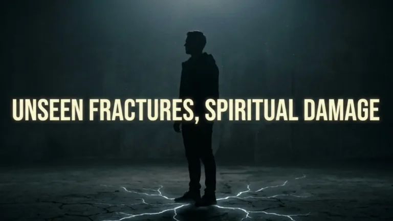 Christian standing on cracked ground symbolizing hidden sins slowly weakening faith