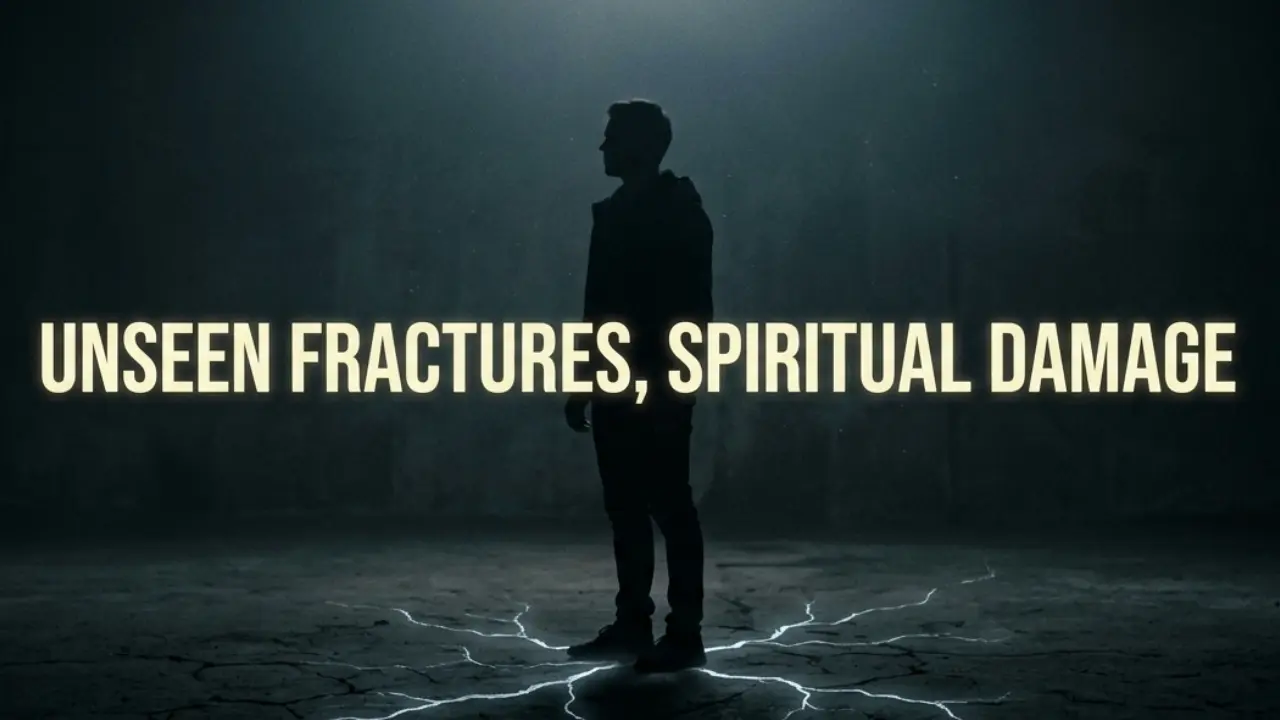 Christian standing on cracked ground symbolizing hidden sins slowly weakening faith