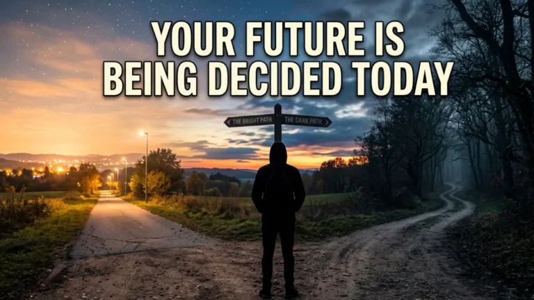 Person standing at a crossroads symbolizing daily choices that shape the future