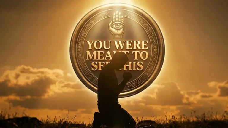 person praying for humility with light from heaven