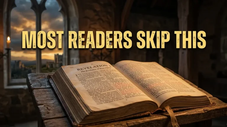 Open Bible on Revelation 1 with light shining on the first verse