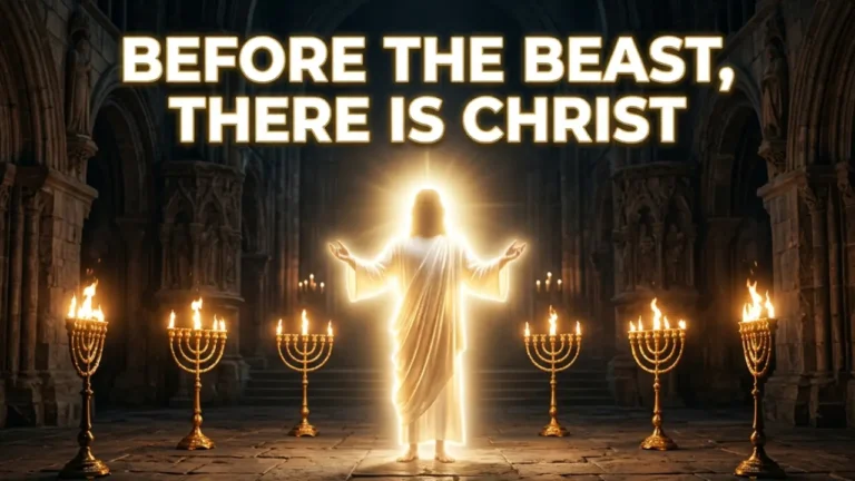 Christ standing among seven lampstands in the vision of Revelation 1