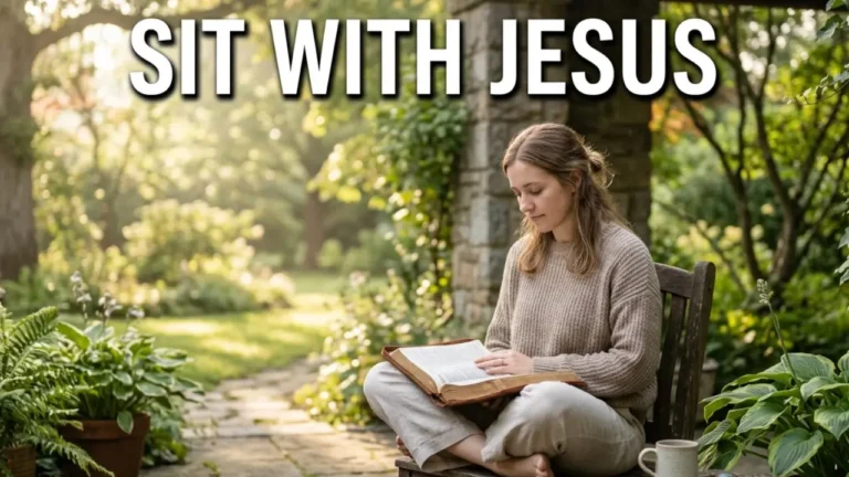 Person sitting quietly with Bible representing closeness with Jesus
