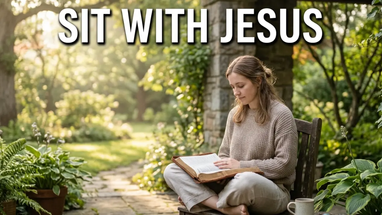 Person sitting quietly with Bible representing closeness with Jesus