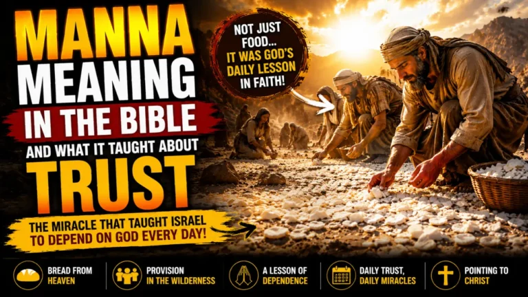 Dramatic Christian artwork showing manna from heaven during the wilderness journey in the Bible