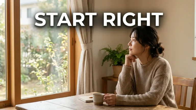 Person sitting in morning light representing resetting focus with Psalm 90:14