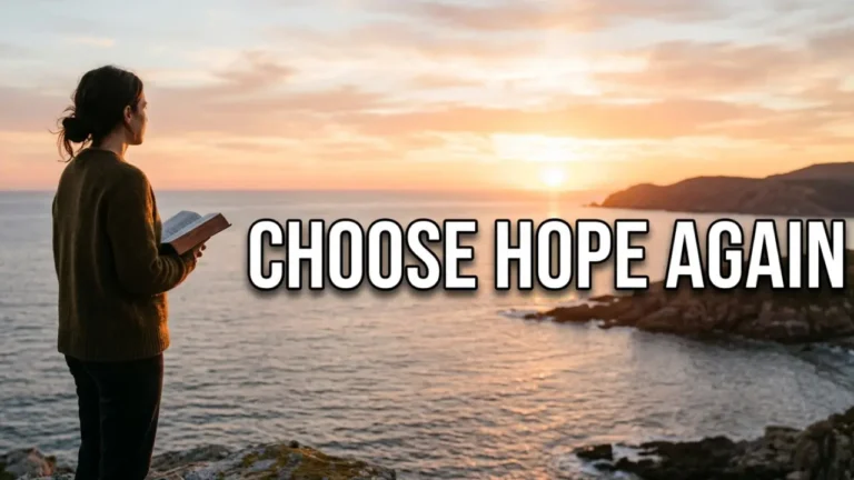 Person standing at sunrise representing biblical hope and faith