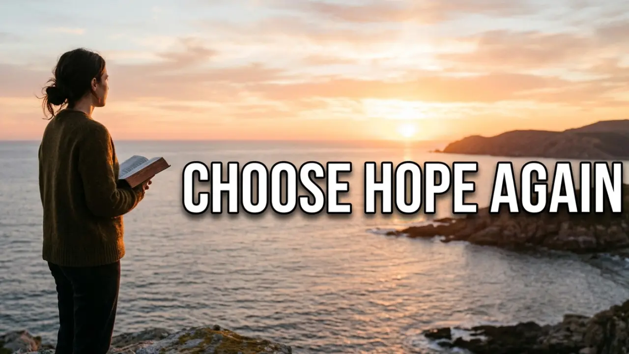 Person standing at sunrise representing biblical hope and faith