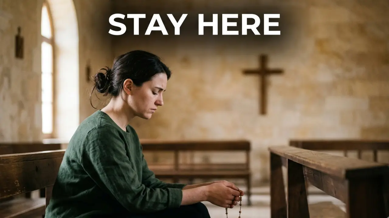 Person praying quietly representing struggling with focus and meaning of Romans 8:26