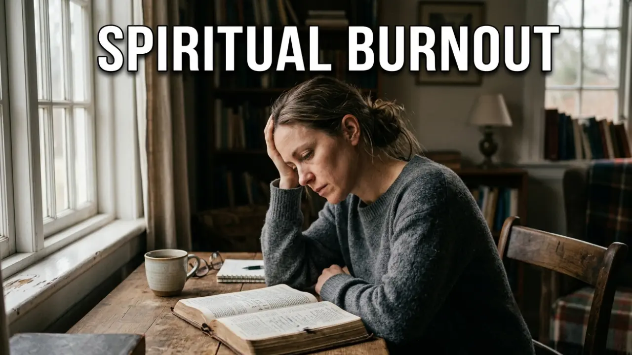 Person experiencing emotional and spiritual exhaustion beside Bible