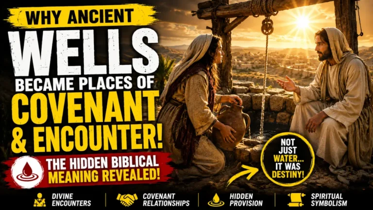 Christian feature image of a biblical well during sunset symbolizing living water and spiritual encounter with God