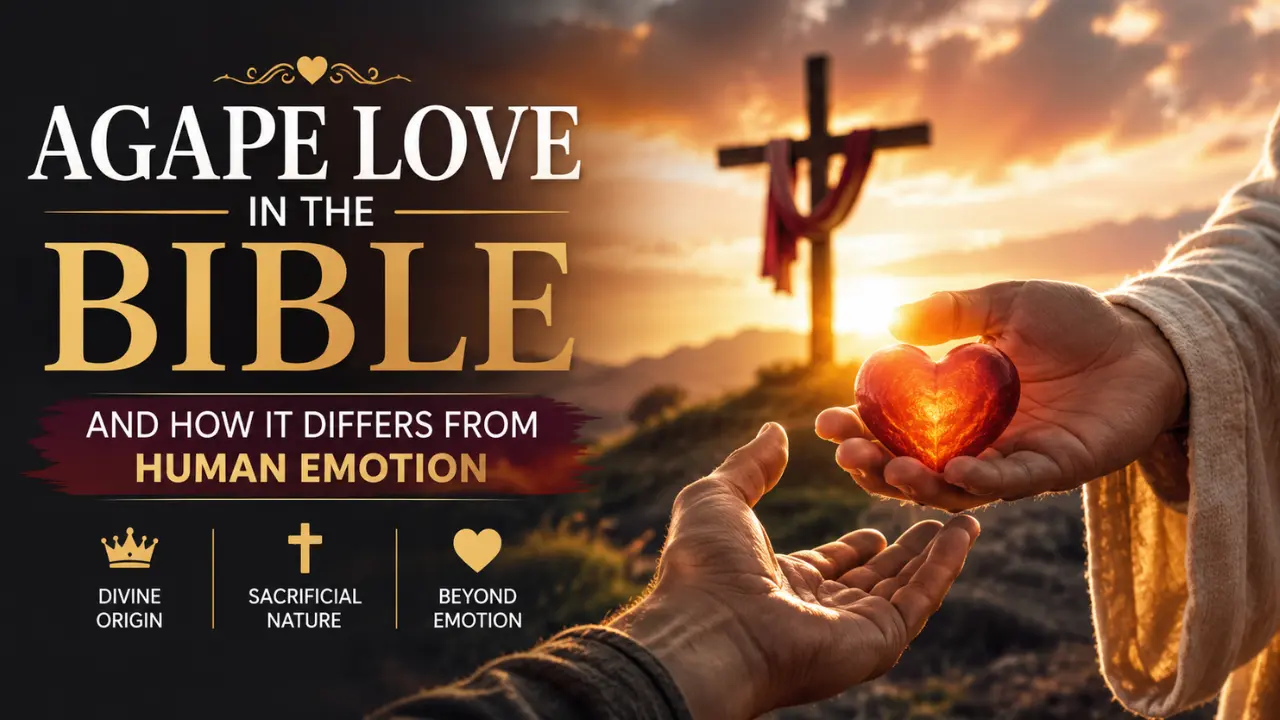 Agape love explains the difference between God-shaped love and human emotion, showing why biblical love is faithful and sacrificial.