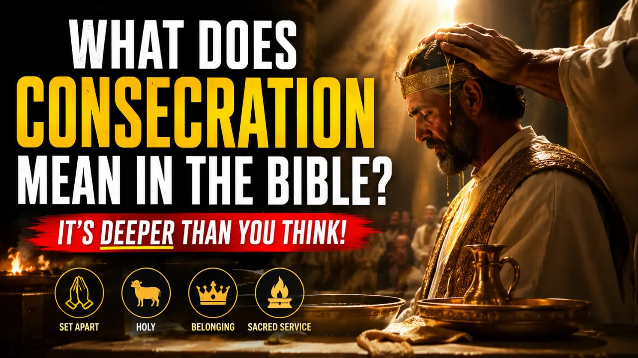 Cinematic illustration of an Old Testament priest being consecrated inside the tabernacle with sacred oil, golden vessels, and dramatic temple light symbolizing holiness and dedication to God.