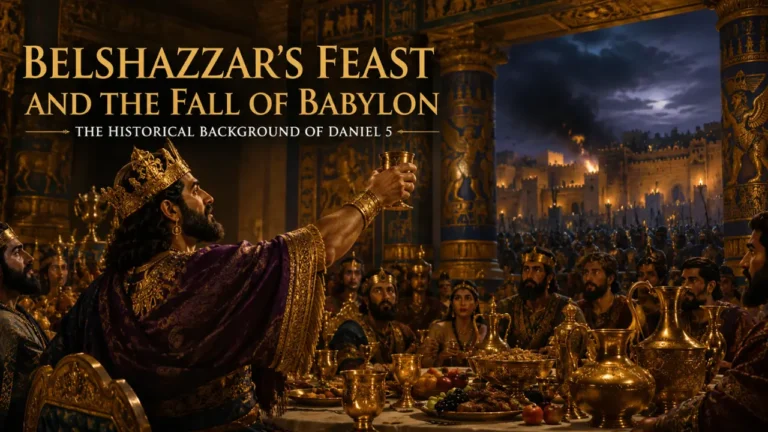 Study the historical world of Daniel 5, from Belshazzar’s feast and Babylon’s fading power to the arrival of Medo-Persian rule inside the city gates.