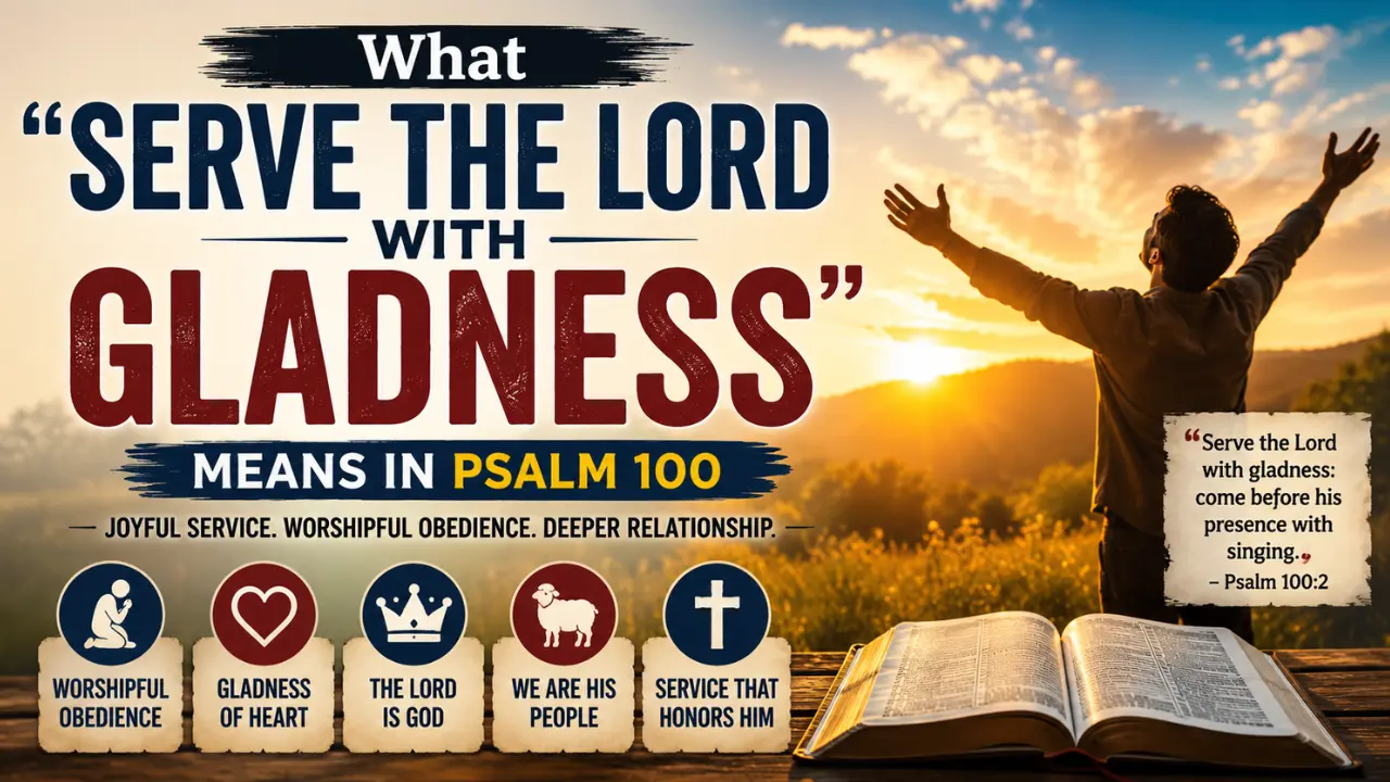 Psalm 100 teaches that serving the Lord with gladness is more than religious duty; it is worshipful obedience offered with a joyful heart.