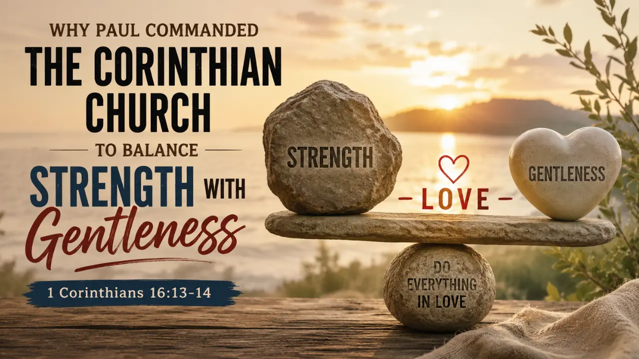 Understand 1 Corinthians 16:13–14 and why Paul joined mature courage with love to correct a gifted but spiritually divided church culture in Corinth.