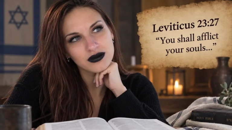 Woman reading the Bible while reflecting on the meaning of “afflict your souls” in Leviticus 23:27.
